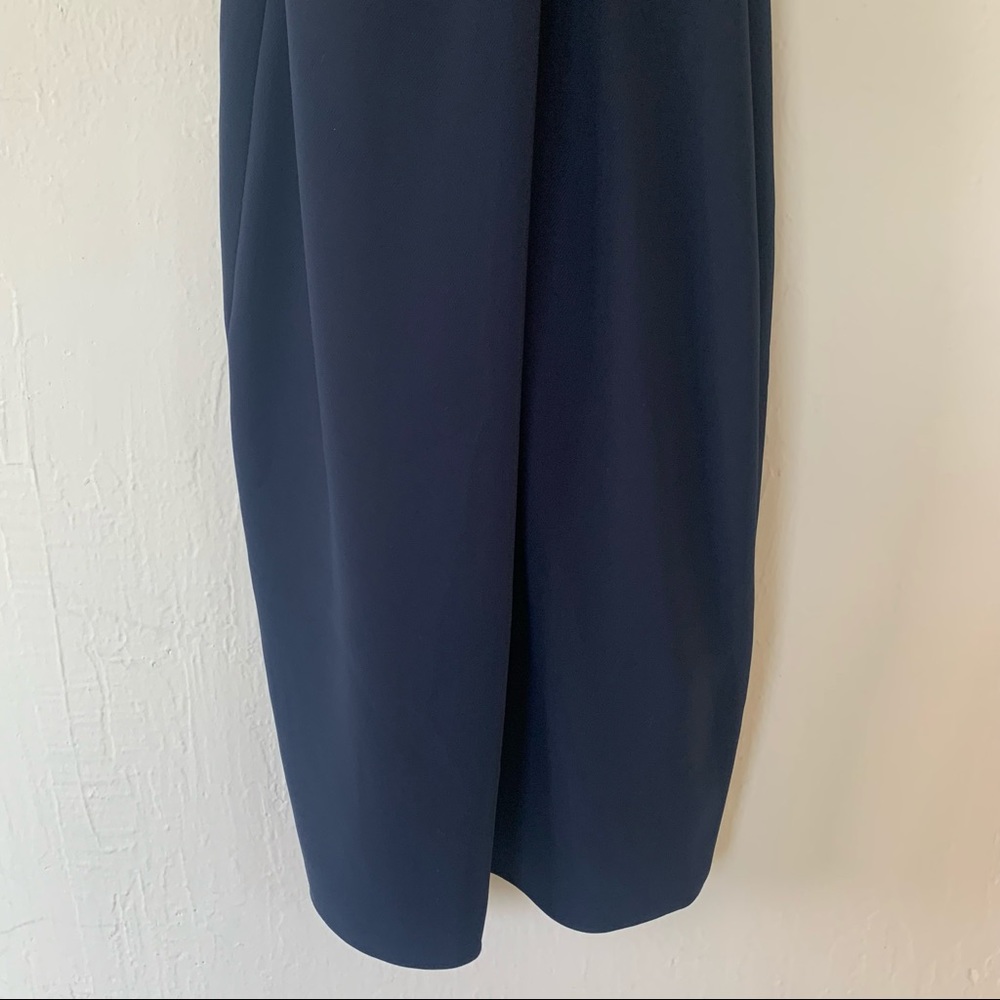 Carmen Marc Valvo Beaded-Neck Toga Dress - Picture 6 of 10